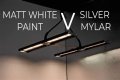 What is more reflective white paint or Mylar?